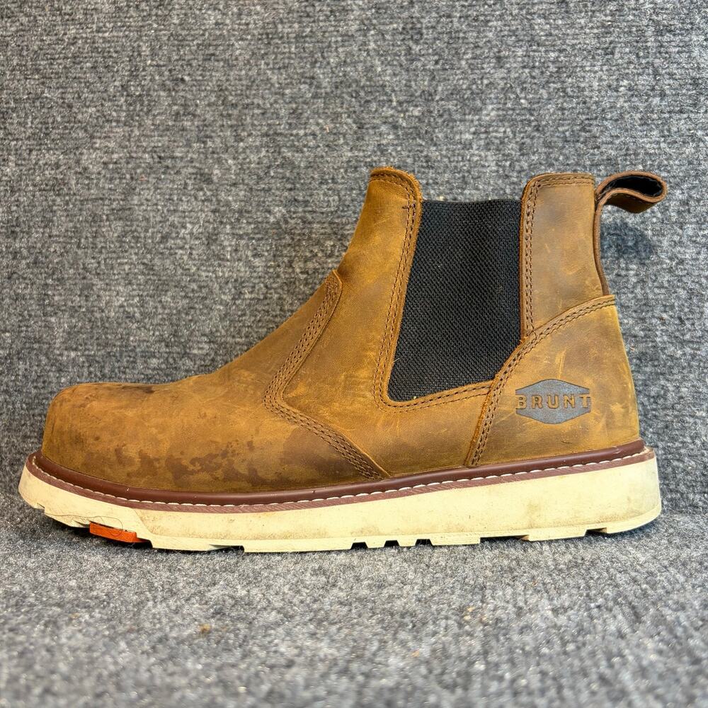 Brunt Ohman Brown Leather Waterproof Composite Toe Work Boots Men Size 10